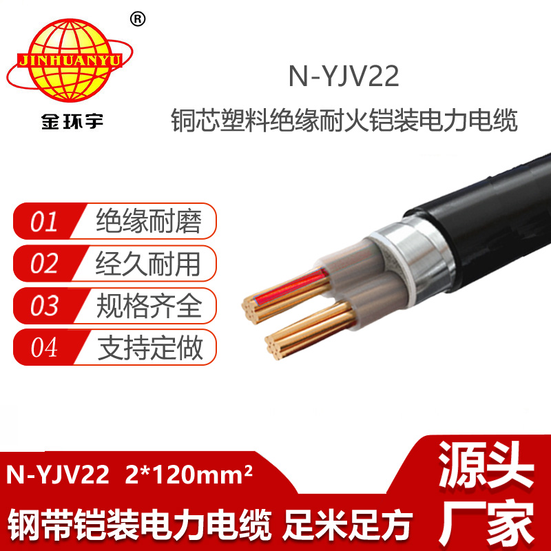 金環(huán)宇電線電纜 深圳yjv22電力電纜 N-YJV22-2X120  耐火鎧裝電纜報(bào)價(jià)