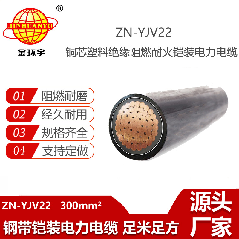 金環(huán)宇電線電纜 交聯(lián)聚乙烯絕緣耐火阻燃電纜ZN-YJV22-300 鎧裝電纜
