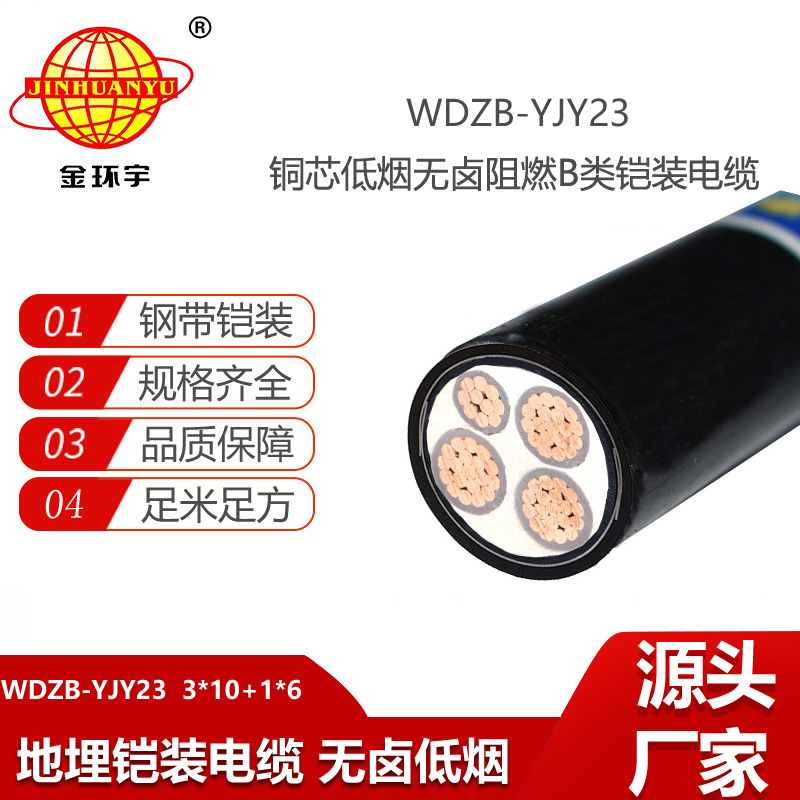 金環(huán)宇 低煙無鹵阻燃電纜WDZB-YJY23-3X10+1X6電力電纜