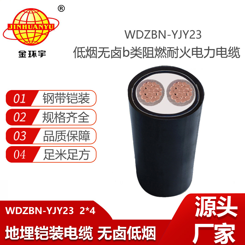 金環(huán)宇電線電纜 無鹵低煙阻燃耐火電纜WDZBN-YJY23-2X4平方 鎧裝電力電纜